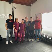 Photo with the therapists at one of the clinics and the other students I shadowed with!