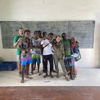 Students in the men’s intermediate English class 