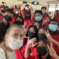 Selfie with students