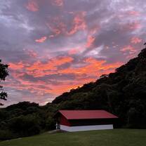 A sunset on campus