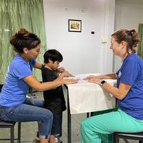 Administering speech therapy to local children :)