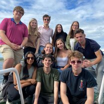 Galway's interns and their point of contact on their final boat trip together!