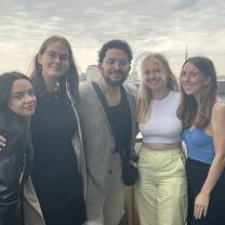 Me, Courtney, Jesse, Kris, and Kris’ friend at a rooftop restaurant 