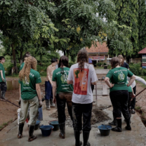 Community construction work at the school