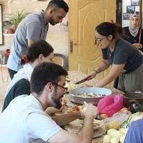 Preparing palestinian food