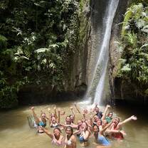 Gorgeous waterfall lunch and swim to end adventure day 