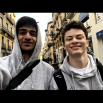 Me and my friend Josh walking down Calle don Jaime towards SYA in Zaragoza!