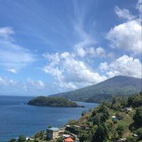 View of the volcano from Rose Bank
