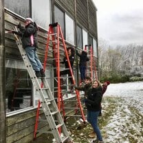 Community action at the school during the building week-end