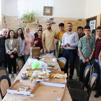 with Palestinian students