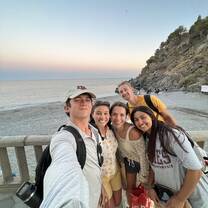 My friends and I at la playa