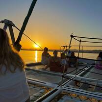 Boat tour off the coast of Málaga at sunset