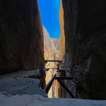 Deep crevice on El Camino del Rey hike