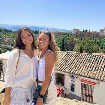 Program friends at Mirador de San Nicolás, scenic lookout point in Granada