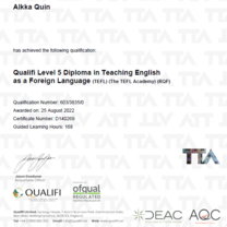 TEFL Level 5 Qualified!