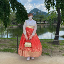 In front of Gyeongbokgung palace in Seoul