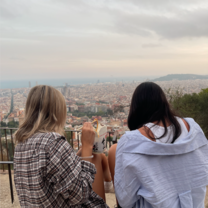 My roommate and I overlooking Barcelona on the Bunkers.