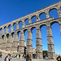 Roman aqueducts in Segovia, Spain 