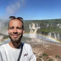 A selfie at the iguazu falls during a short holiday