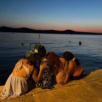Evening in Sibenik, Croatia after dinner. 