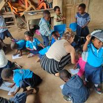 Painting the alphabet in nursery 
