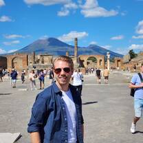 A photo taken after our program-sponsored tour of the ruins of Pompeii, part of the Campagna region weekend excursion.
