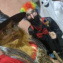 Dressed up during the scavenger hunt!
