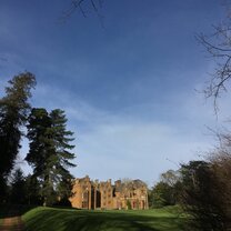 back of the abbey in the morning light