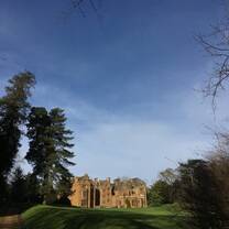 back of the abbey in the morning light