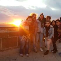 A beautiful sunset in Barcelona with amazing people 