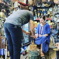 Learning brass work from a local artisan in Chefchaouen!
