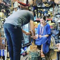 Learning brass work from a local artisan in Chefchaouen!