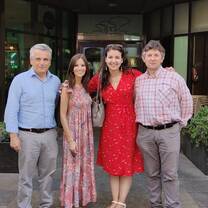 A farewell photo with my managers from my summer internship!
