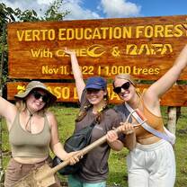 My roommates and I help plant 1000 trees to give back to our local host community.