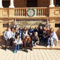 A class photo with our professor Angel!