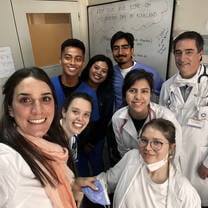 Selfie with the internal medicine residents and the attending physician.