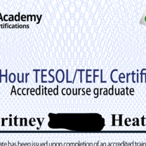partial screenshot of my 120 hour course certificate