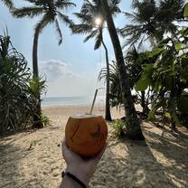 Drinking coconut water in Ambalangoda 