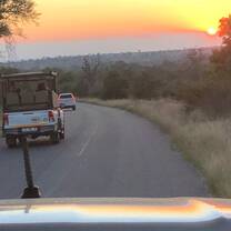 Sunsets in the Game Drive Vehicles