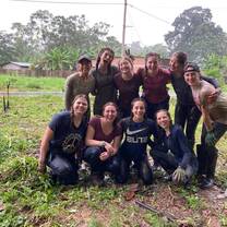 All smiles after working in the rain!!