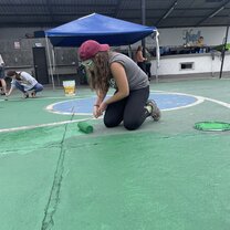 Painting a Basketball Court for Fundacion de Ninos con Destinos.