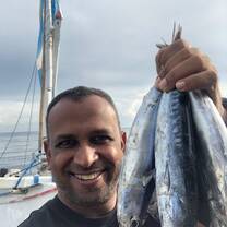 Morning catch with the fishermen at sea