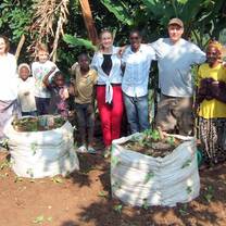 My family volunteering in the community
