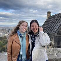 Me and other USAC student Ariana in Edinburgh, Scotland