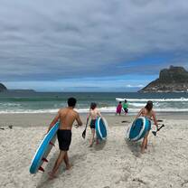 With my friends at Muizenberg Beach