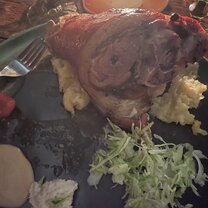 A traditional Czech meal - pork knuckle 