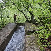 Hiking to collect plastics