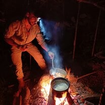 Cooking dinner in the jungle