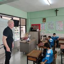 At the beginning of class.