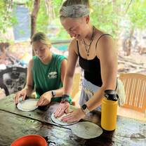 Making tortillas with some of Jiquilillo’s local ladies